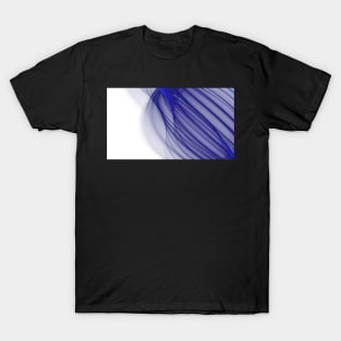Abstract wave and curved lines illustration blue and white T-Shirt